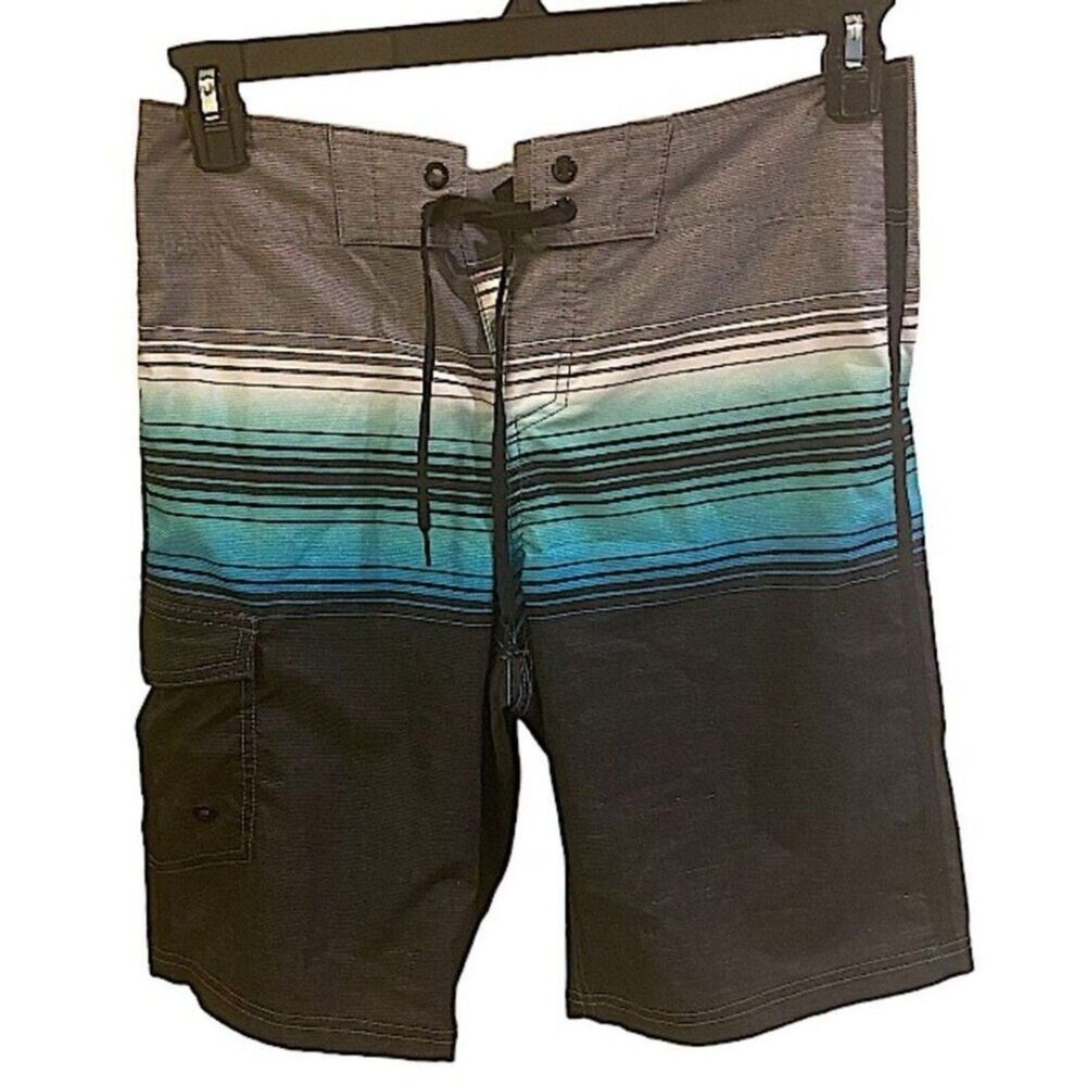 Mossimo Mens Size 30 Board Shorts Drawstring Swimming Bathing Suit Stripes